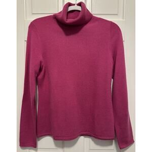 Lord & Taylor 100% Cashmere Turtleneck Sweater Women’s S/M Pink Magenta Soft